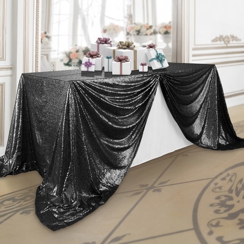90x132 black sequin sparkly - sequin,