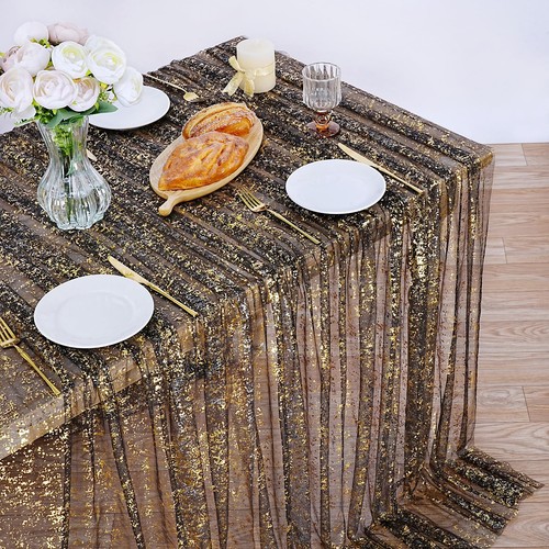 Black gold sequin - foil, gauze