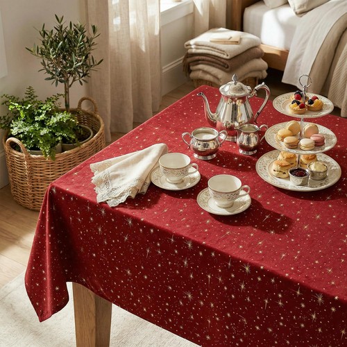 Red star sequin tablecloth - sequin,