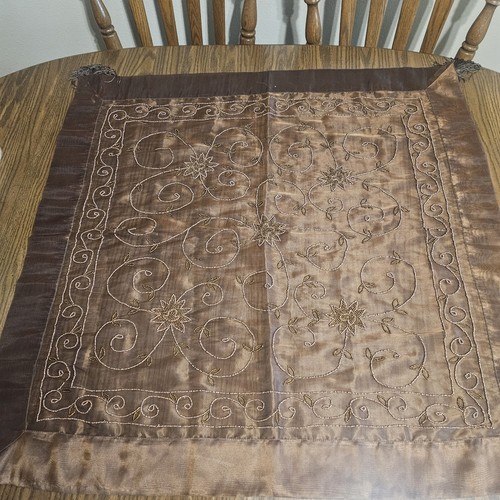 Brown embroidered - x,