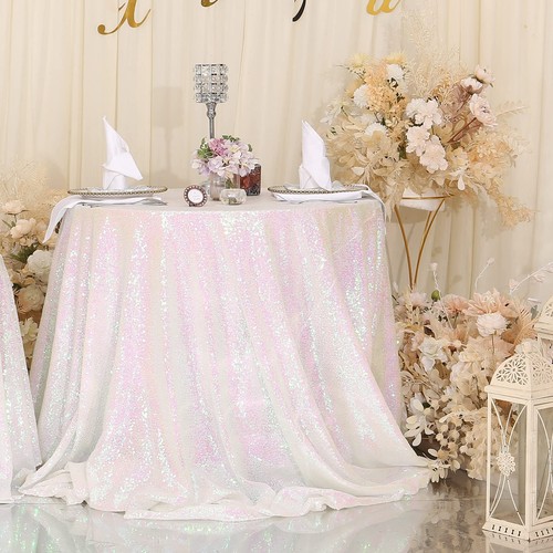 White iridescent sequin - iridescent,