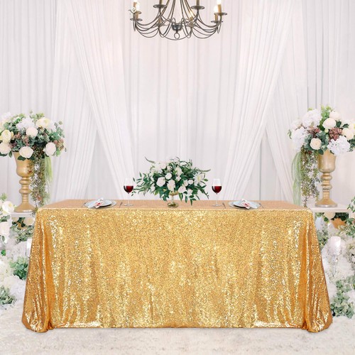 Gold sequin tablecloth 60x102 - sequin,